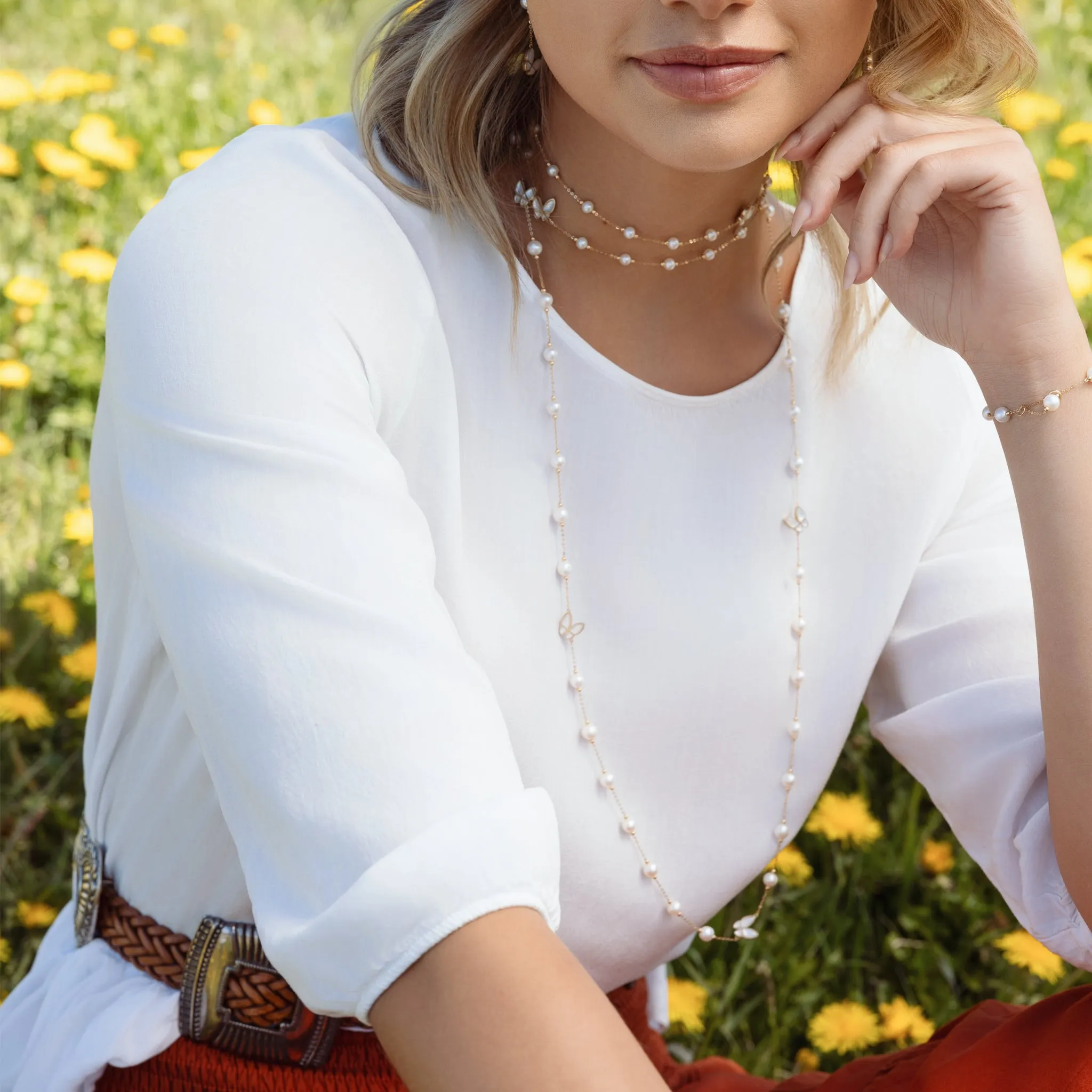Butterfly and Pearl Bracelet