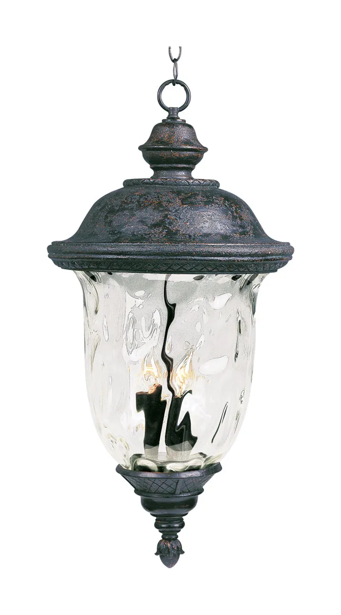 Carriage House DC 3-Light Outdoor Hanging Lantern in Oriental Bronze