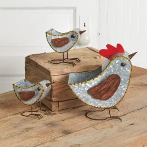 Charming Mother Hen with Her Two Little Chick Containers