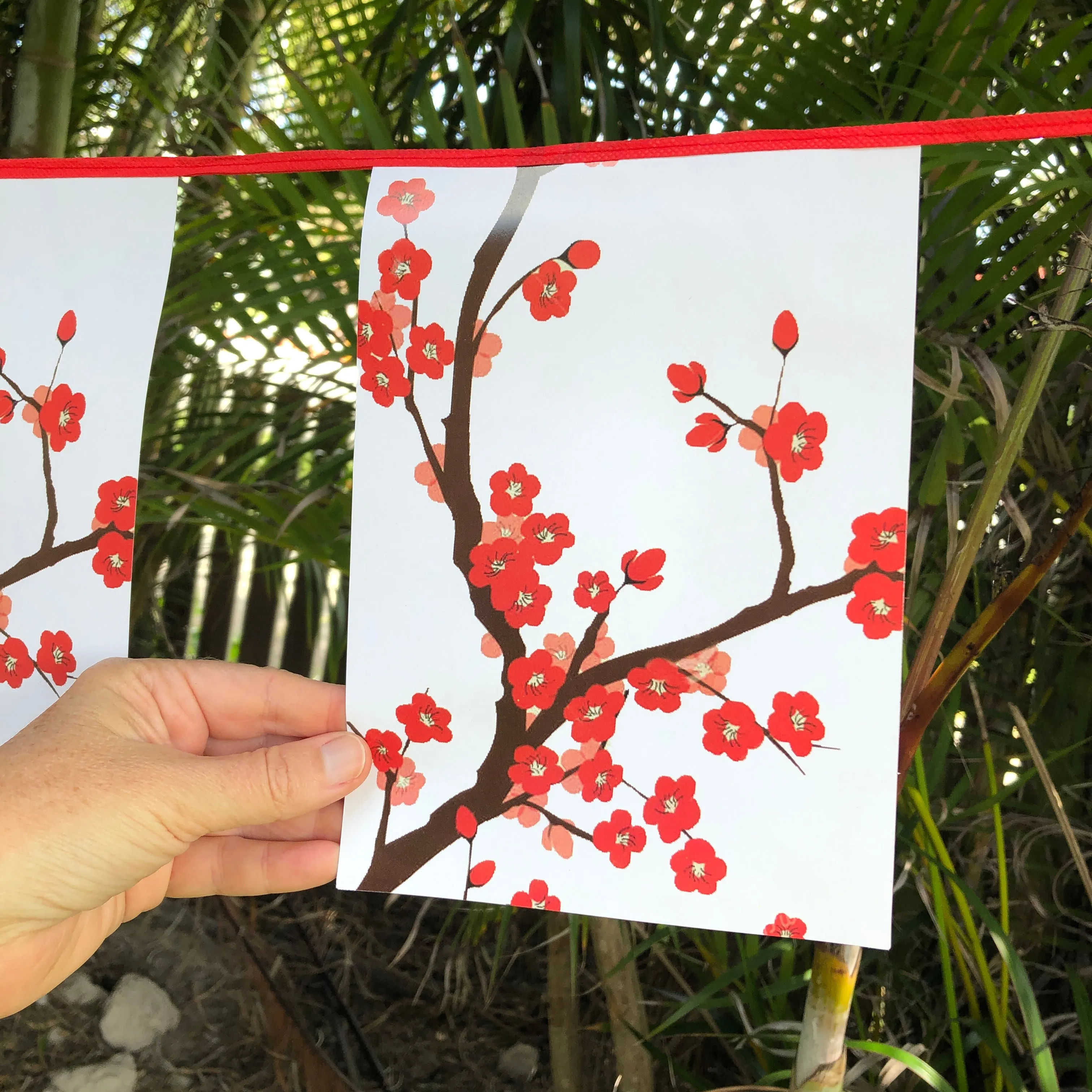 Cherry Blossom Bunting Flag 2.6 metres