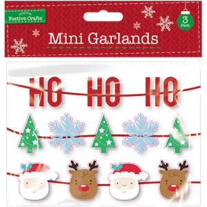 Christmas Mini Garlands - 3 Pack Festive Holiday Decoration Party Ornament Decor