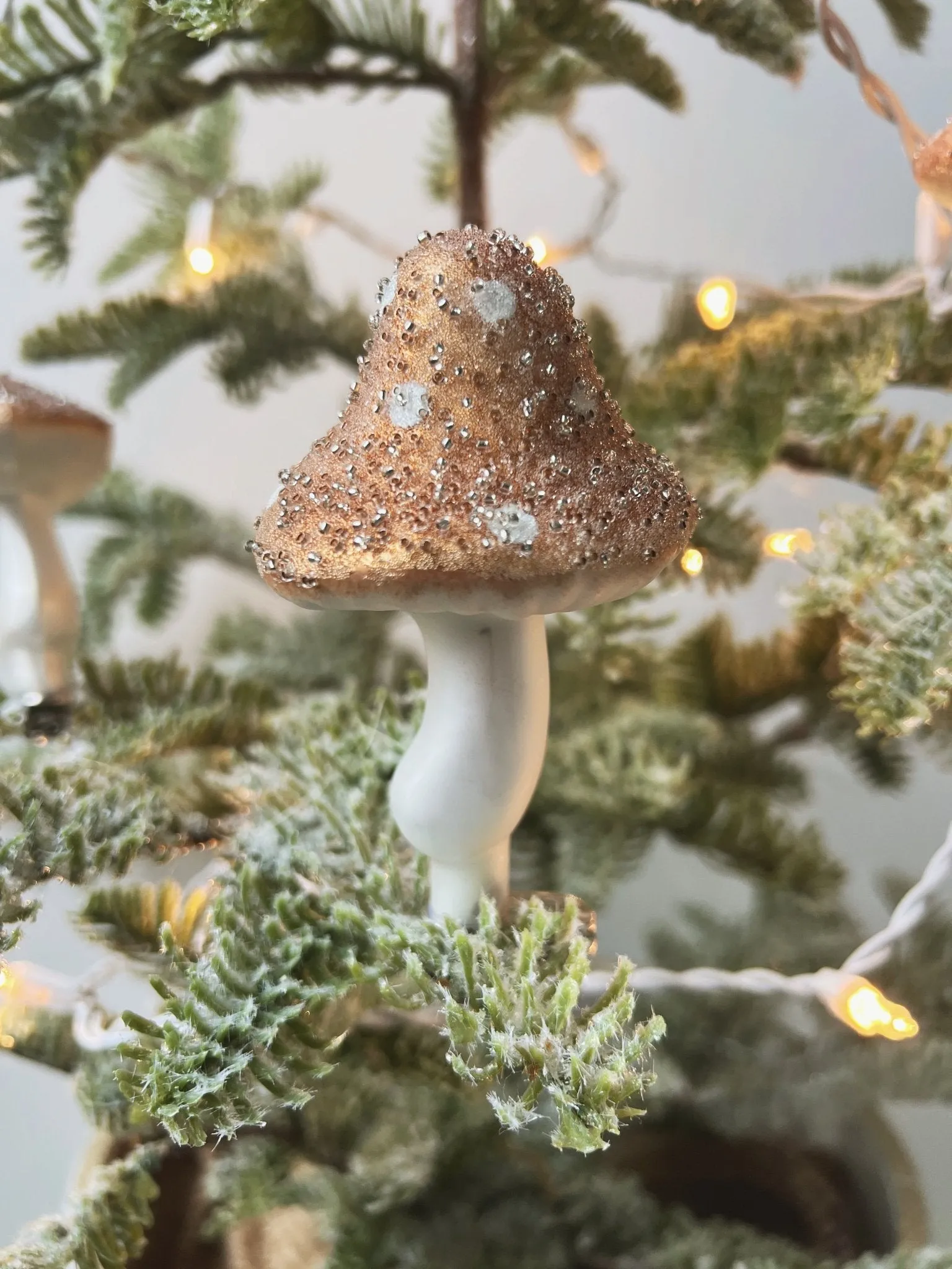 Clip-on Glass Mushroom Ornaments