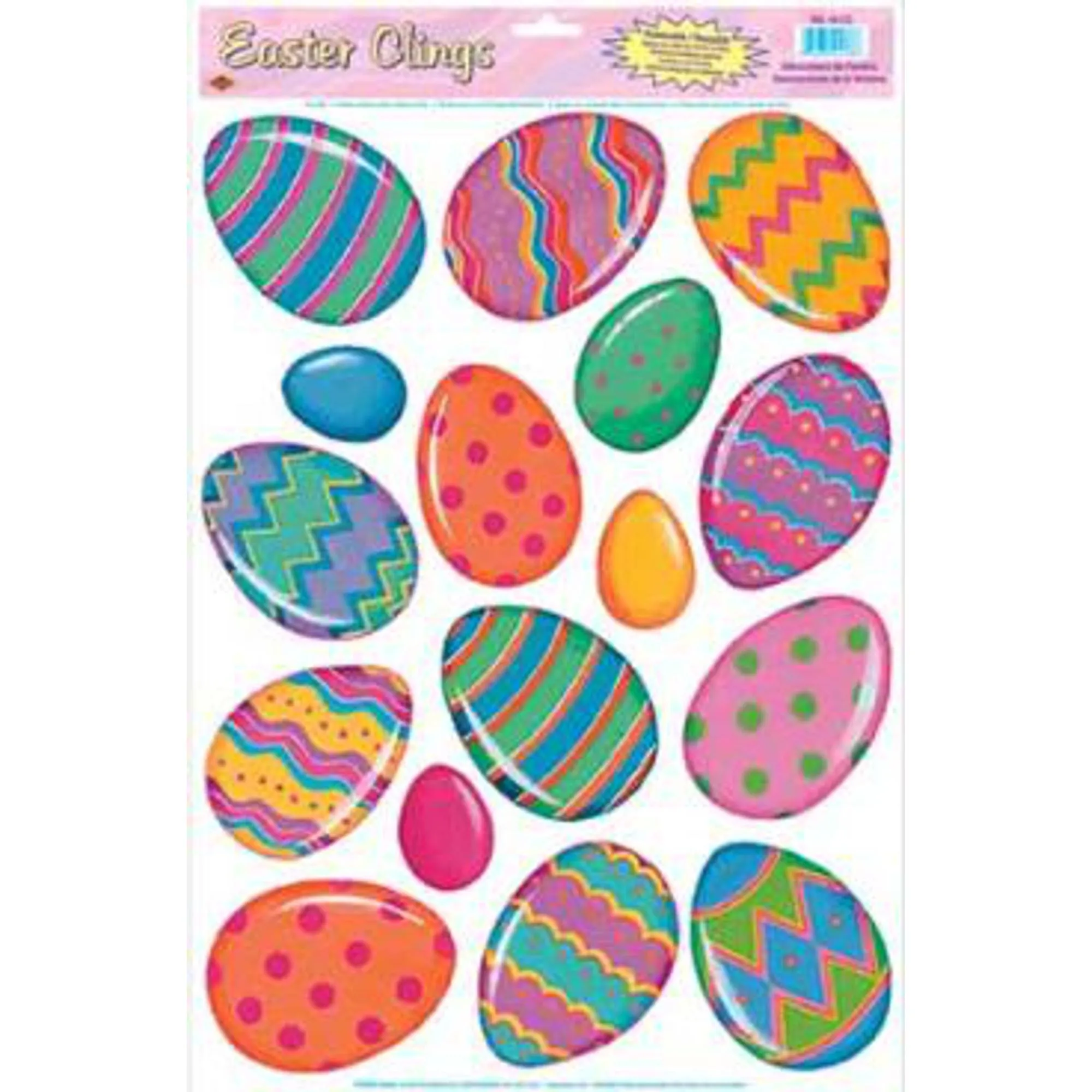 Color Bright Egg Clings Vibrant Easter Decorations (3/Pk)