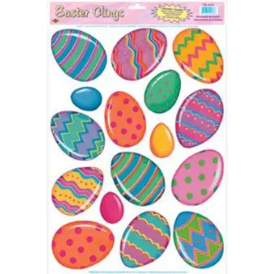 Color Bright Egg Clings Vibrant Easter Decorations (3/Pk)