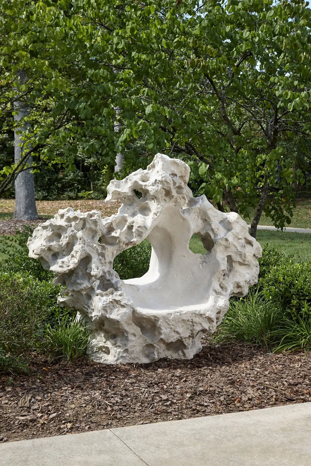 Colossal Cast Stone Sculpture with Seat Roman Stone