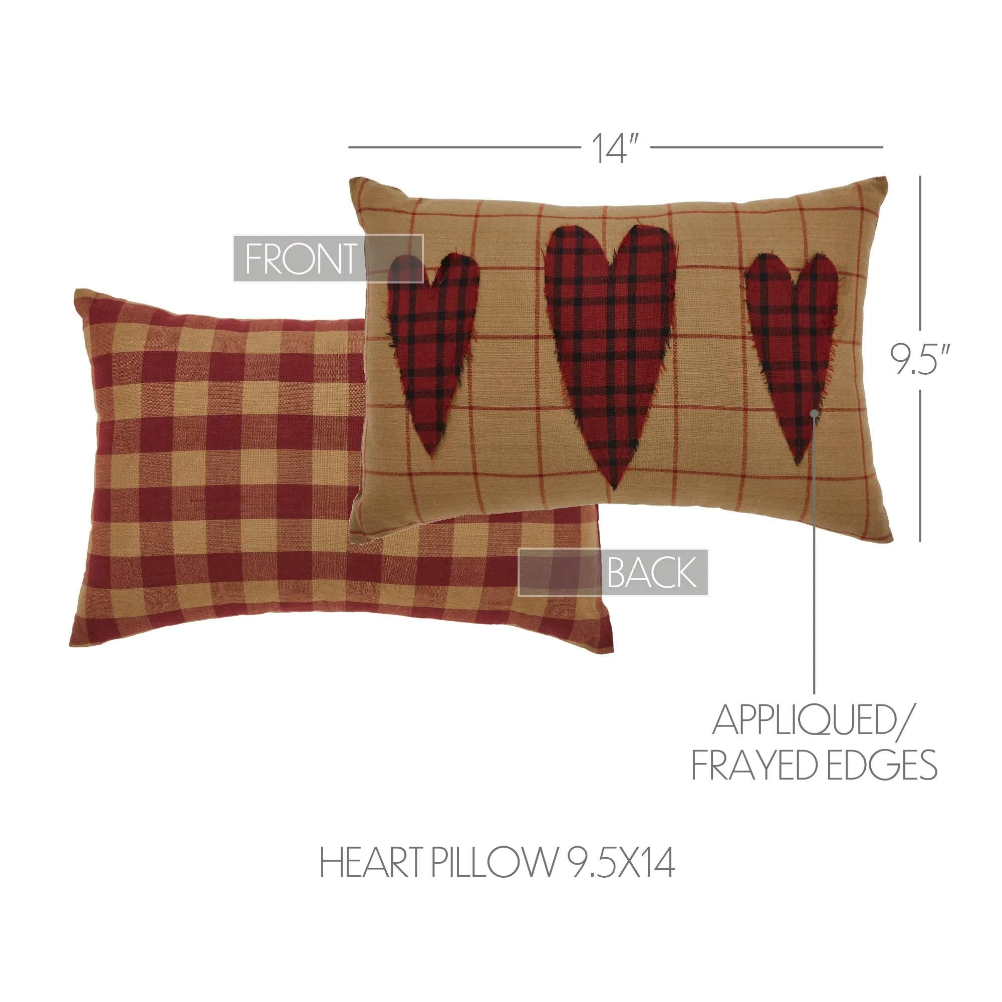 Connell Heart Pillow 9.5x14 VHC Brands