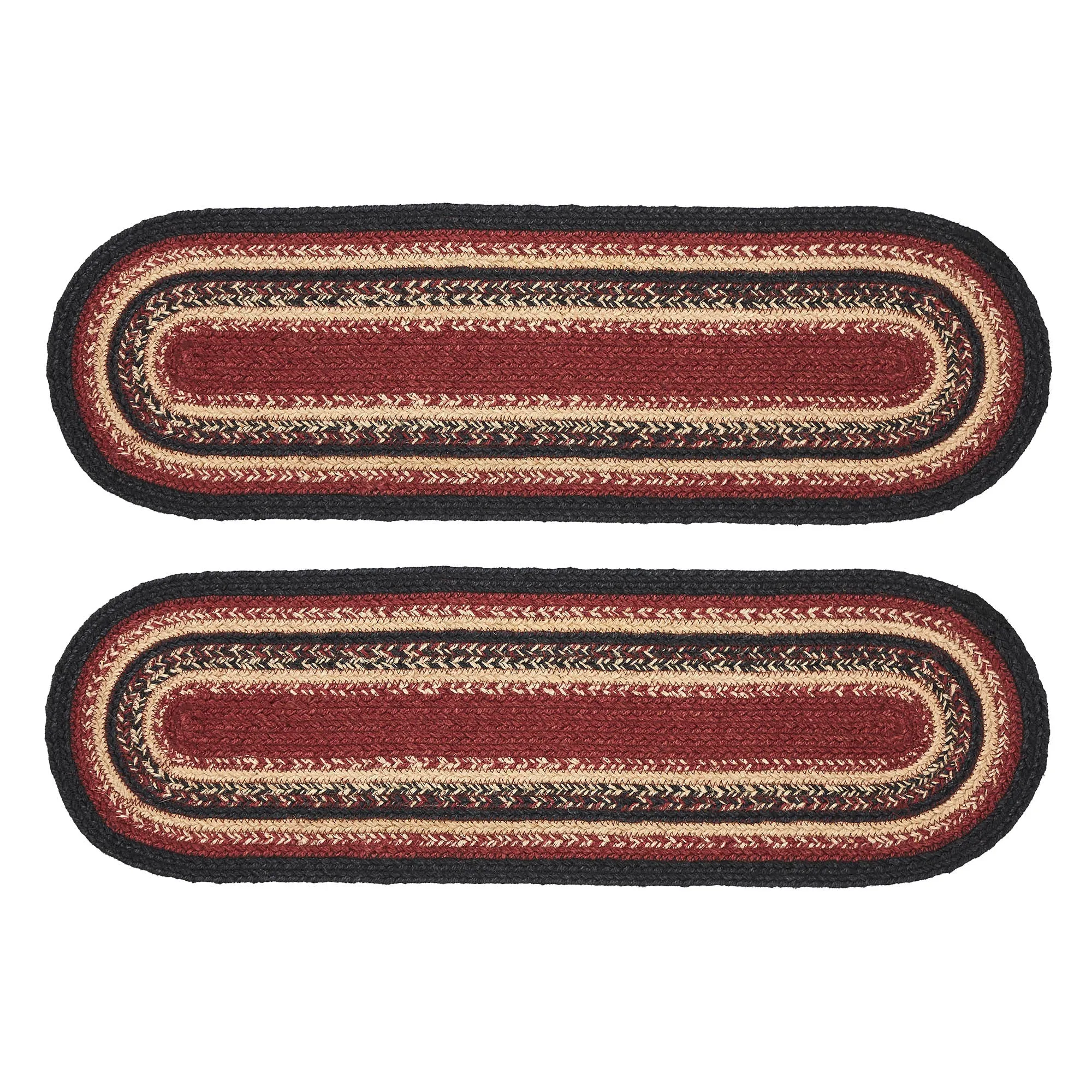 Connell Jute Stair Tread Oval Latex Set of 2 8.5x27
