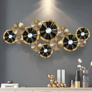 Cosmopolitan Black And Gold Metal Wall Art | 53 x 34 inches