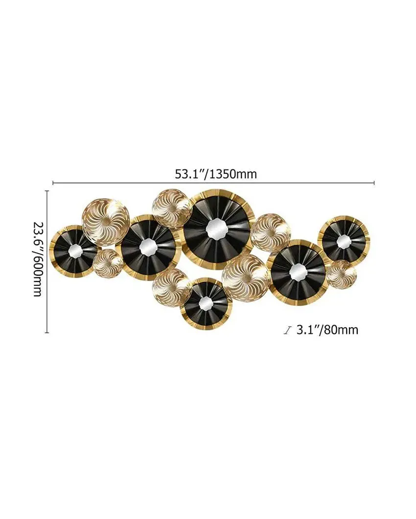 Cosmopolitan Black And Gold Metal Wall Art | 53 x 34 inches