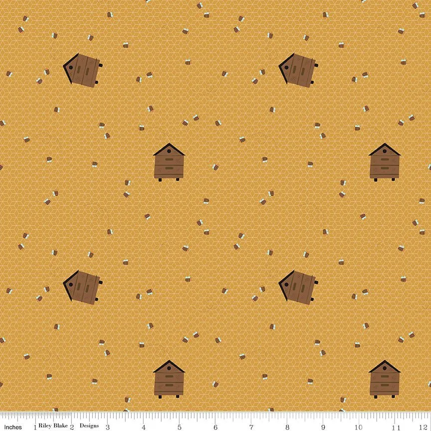 Country Life Worker Bee Honey Cotton Yardage by Jennifer Long | Riley Blake Designs