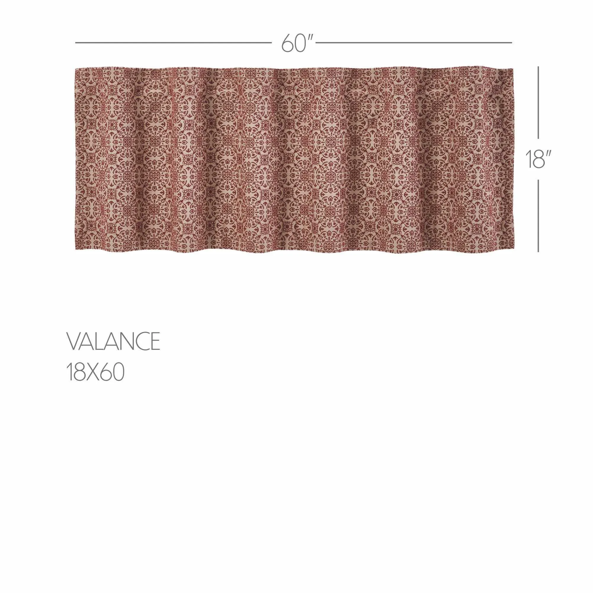 Custom House Burgundy Tan Jacquard Valance 18x60
