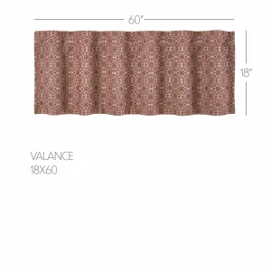 Custom House Burgundy Tan Jacquard Valance 18x60