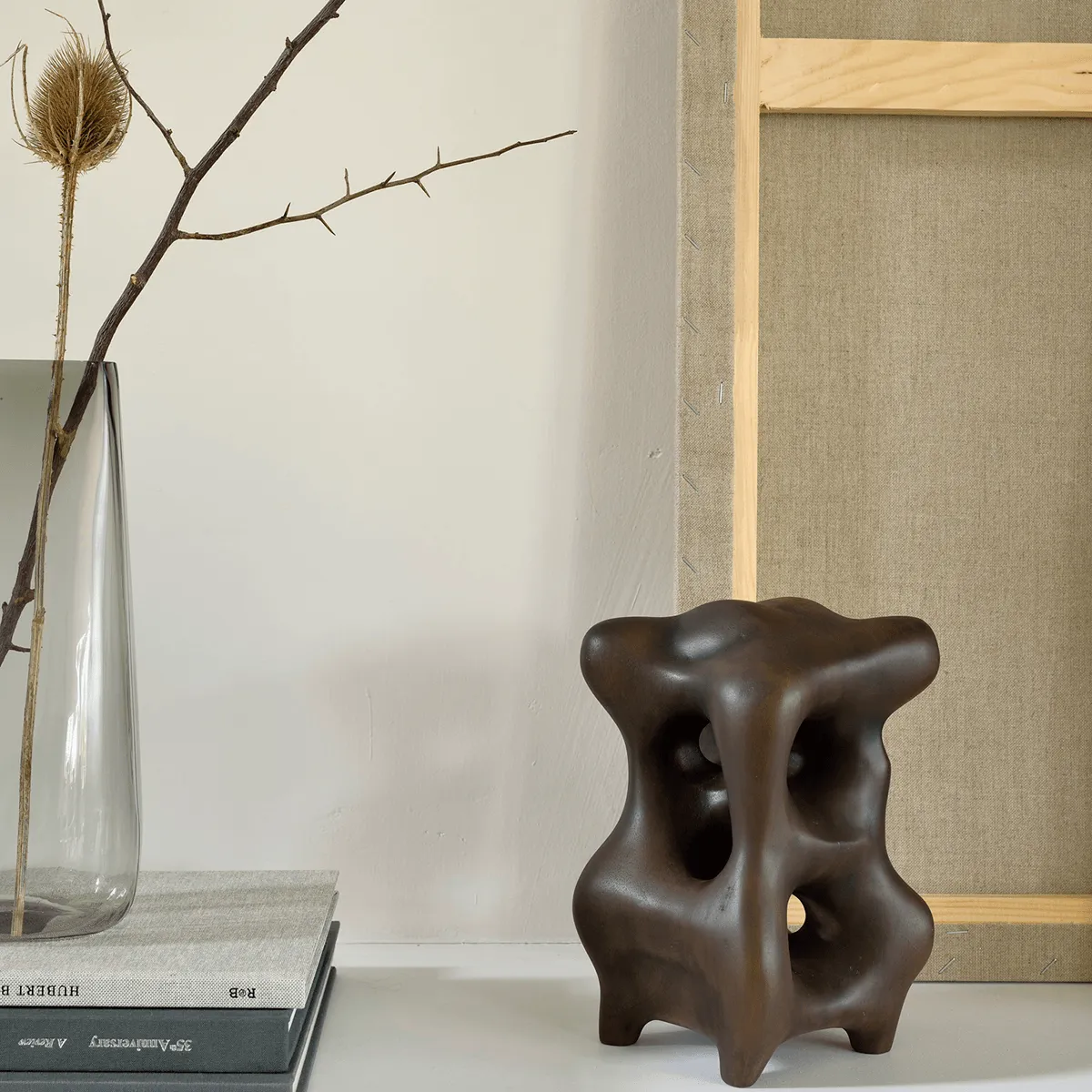 Dark Brown Mahogany Organic Sculpture