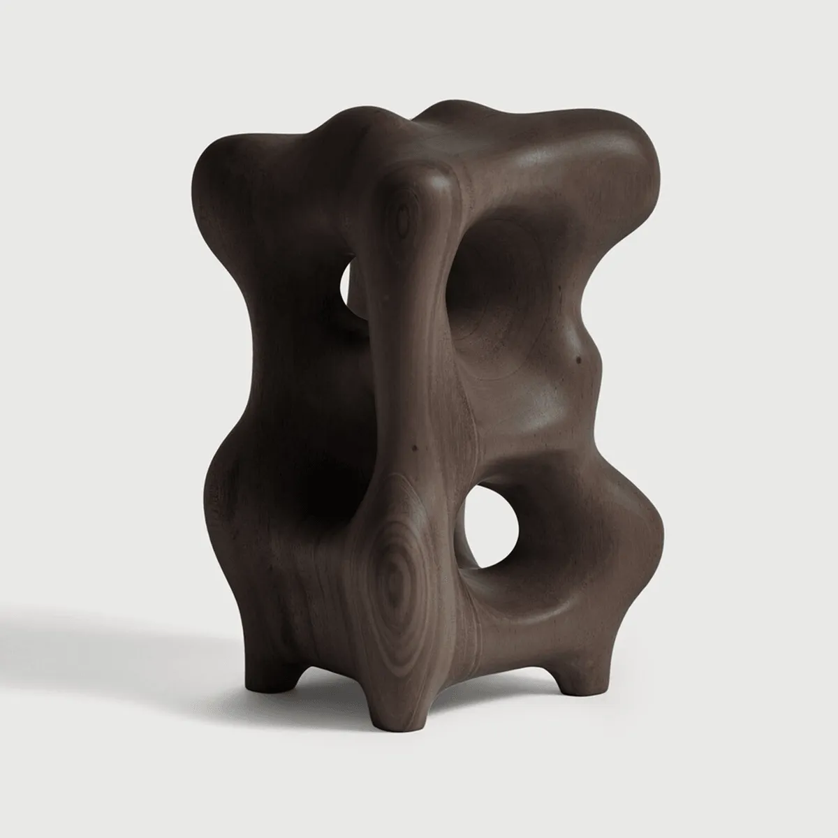 Dark Brown Mahogany Organic Sculpture