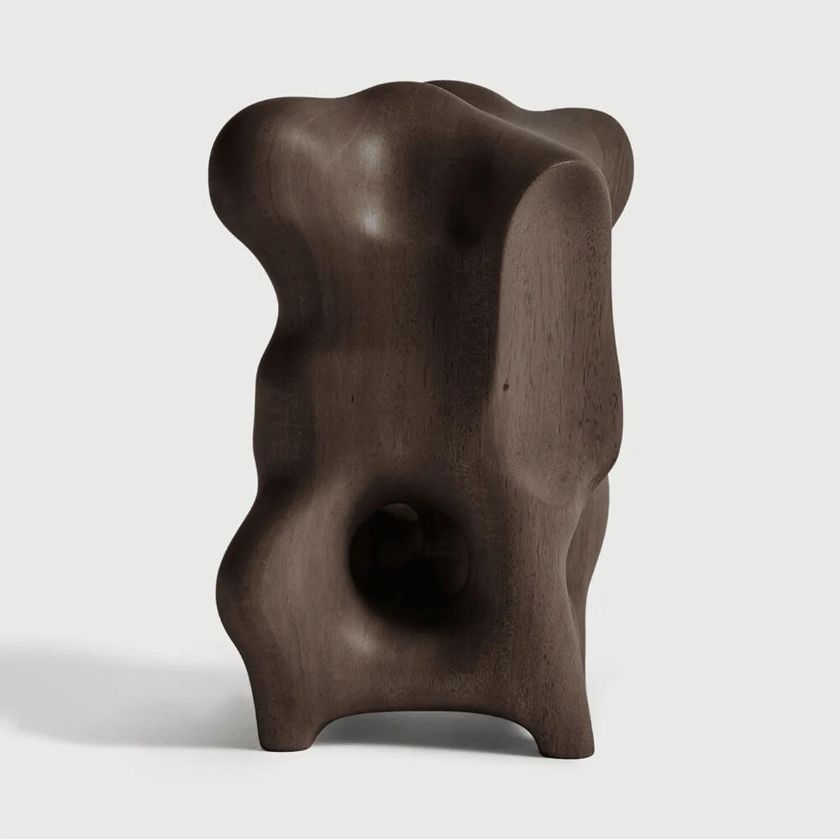 Dark Brown Mahogany Organic Sculpture
