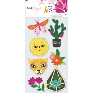 Dear Lizzy New Day Layered Stickers 7 pack Icons with Matte Gold Foil Accents*