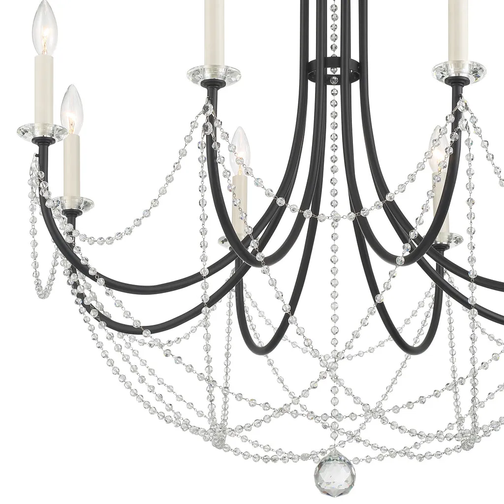 Delilah 8 Light Matte Black Chandelier