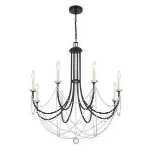 Delilah 8 Light Matte Black Chandelier