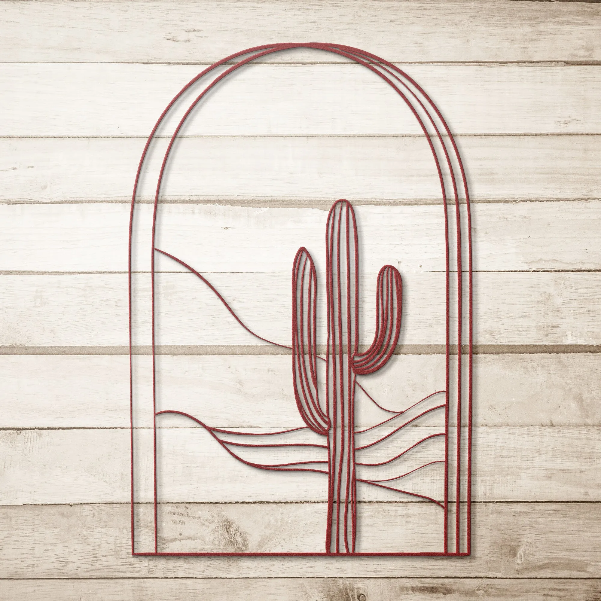 Desert Arch Metal Wall Art Decor Midwest Bohemian Decor Indoor Outdoor, Modern Eclectic Steel Artwork