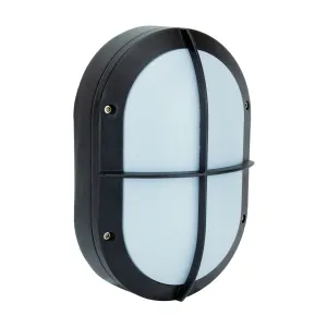 Dion outdoor wall light, aluminium and plastic, black