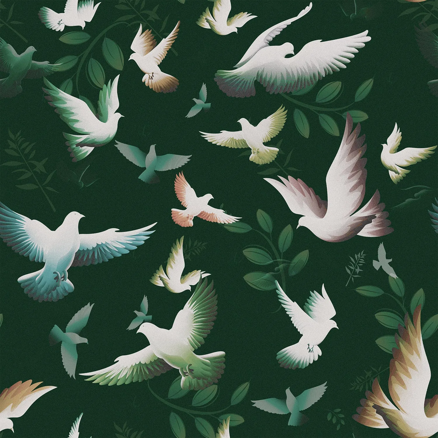 Dove Flight Peel & Stick Removable Fabric Wallpaper - Designed by Michigan Artists