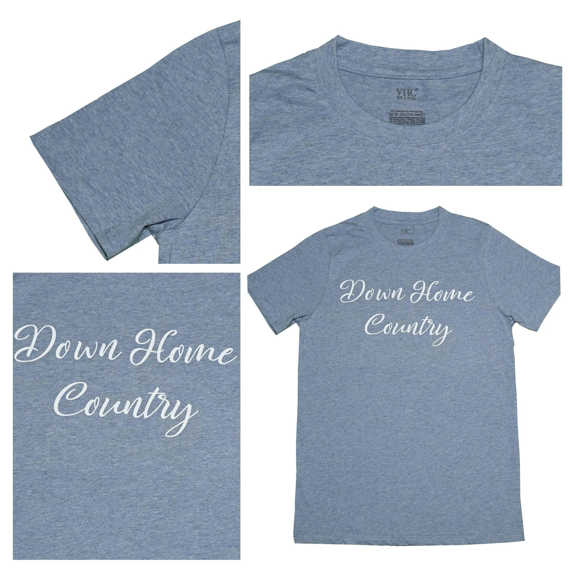Down Home Country T-Shirt, Light Blue Melange, XL