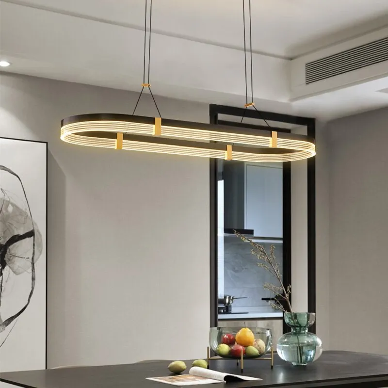 Dziadzan - Modern Hanging Round Black & Gold Ceiling Light Chandelier