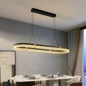 Dziadzan - Modern Hanging Round Black & Gold Ceiling Light Chandelier