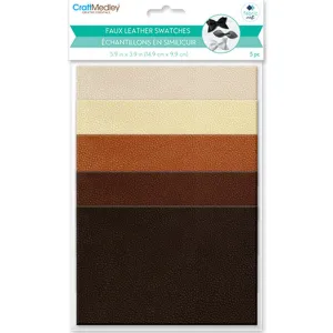 Fabric Craft:  Faux Leather Swatches 5Ct Suede, 5.9in X 3.9in