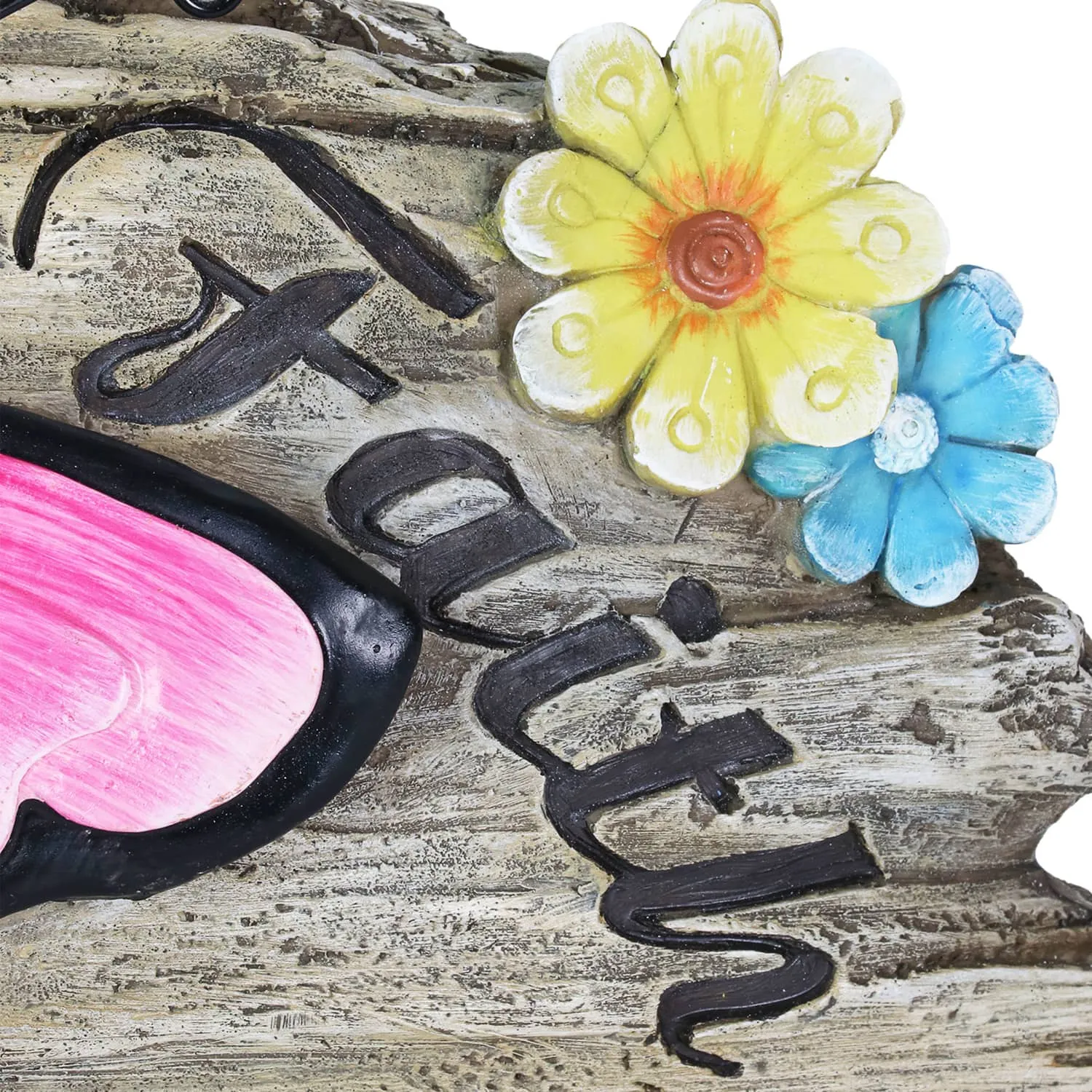 Faith Pink Butterfly Hand Painted Garden Statuary, 11 by 8 Inch