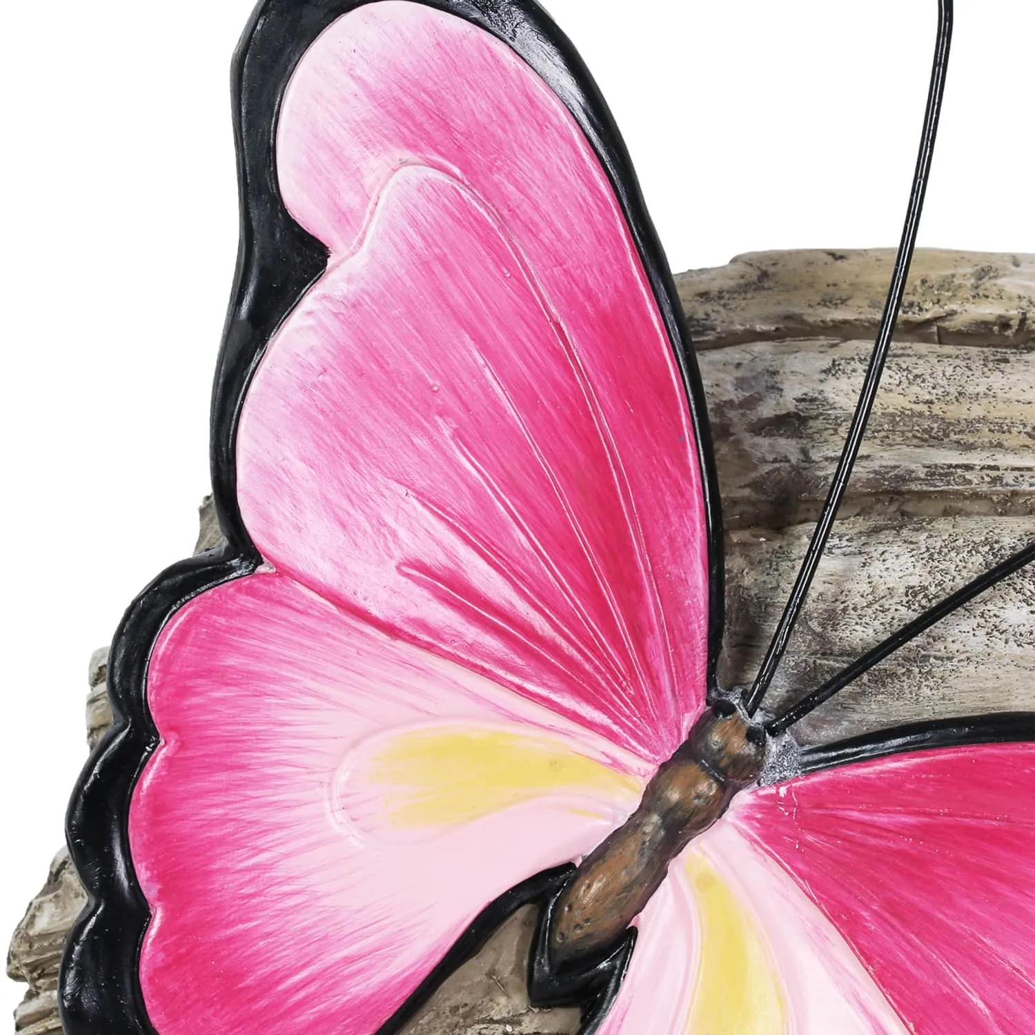 Faith Pink Butterfly Hand Painted Garden Statuary, 11 by 8 Inch