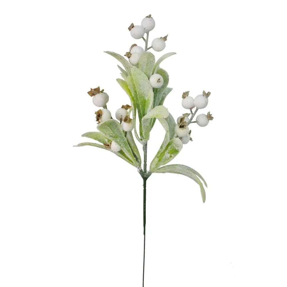 Festive Magic Snowy Mistletoe Pick | 23cm