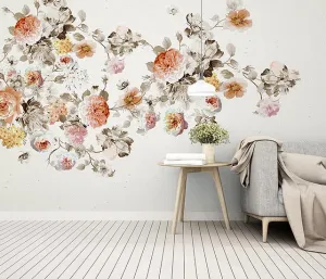 Floral Clouds Mural Wallpaper