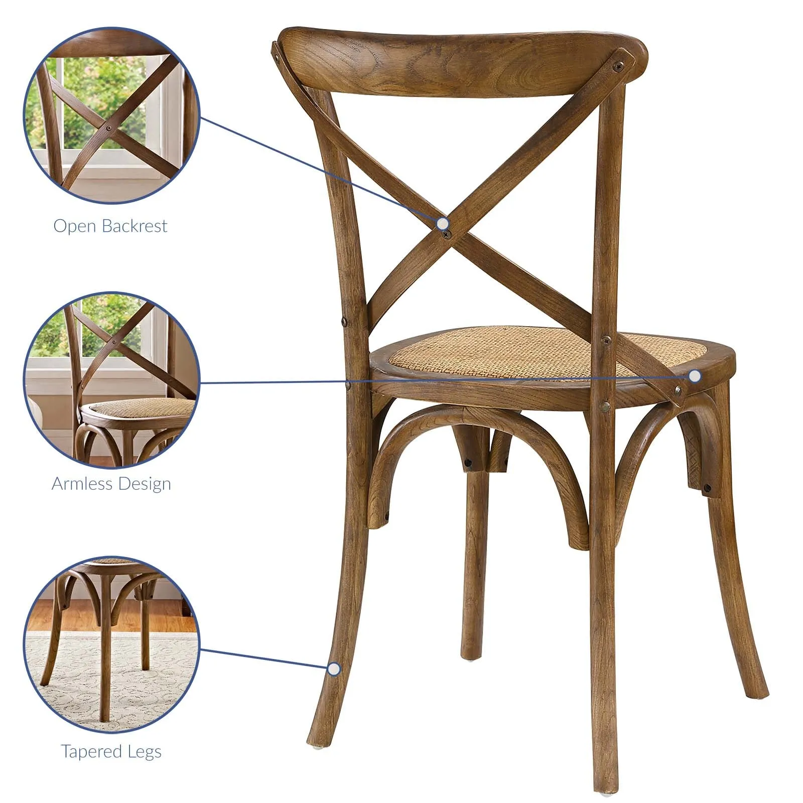 Gear Dining Side Chair Walnut EEI-1541-WAL