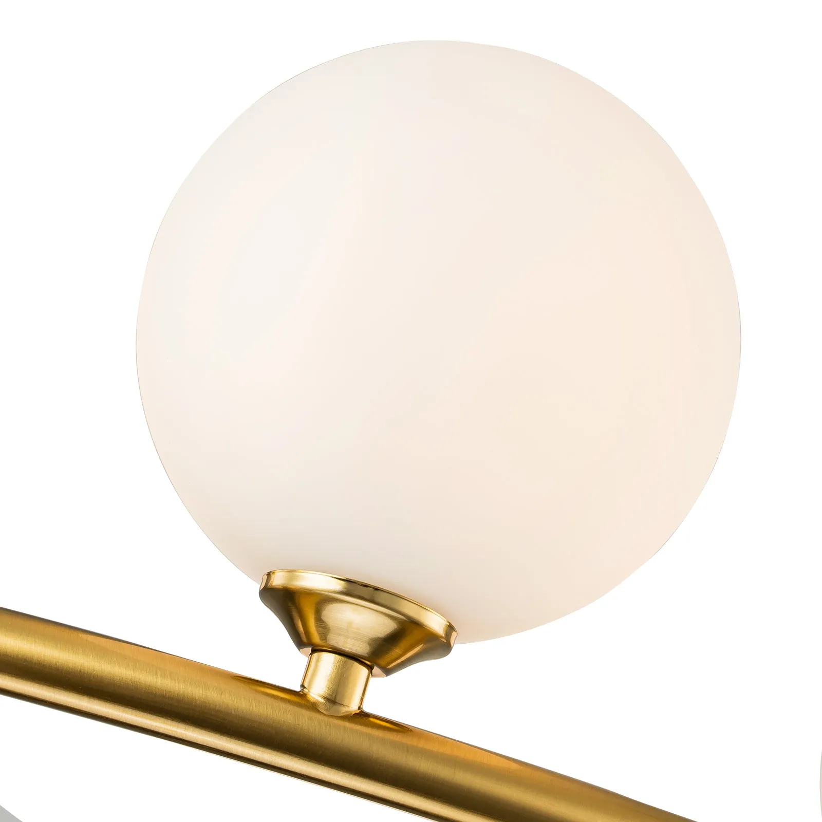 Glowlings 6/8-Light Modern Opal Glass Globe Brass Ring Bubbble Chandelier