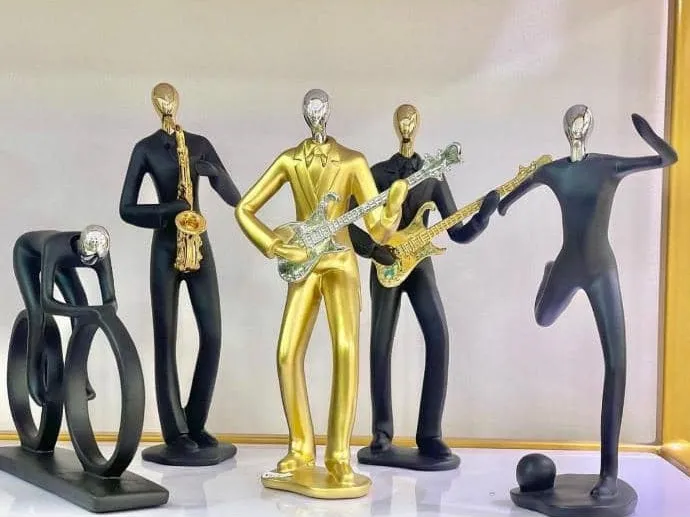 Golden Black Musician Figurine - Sax