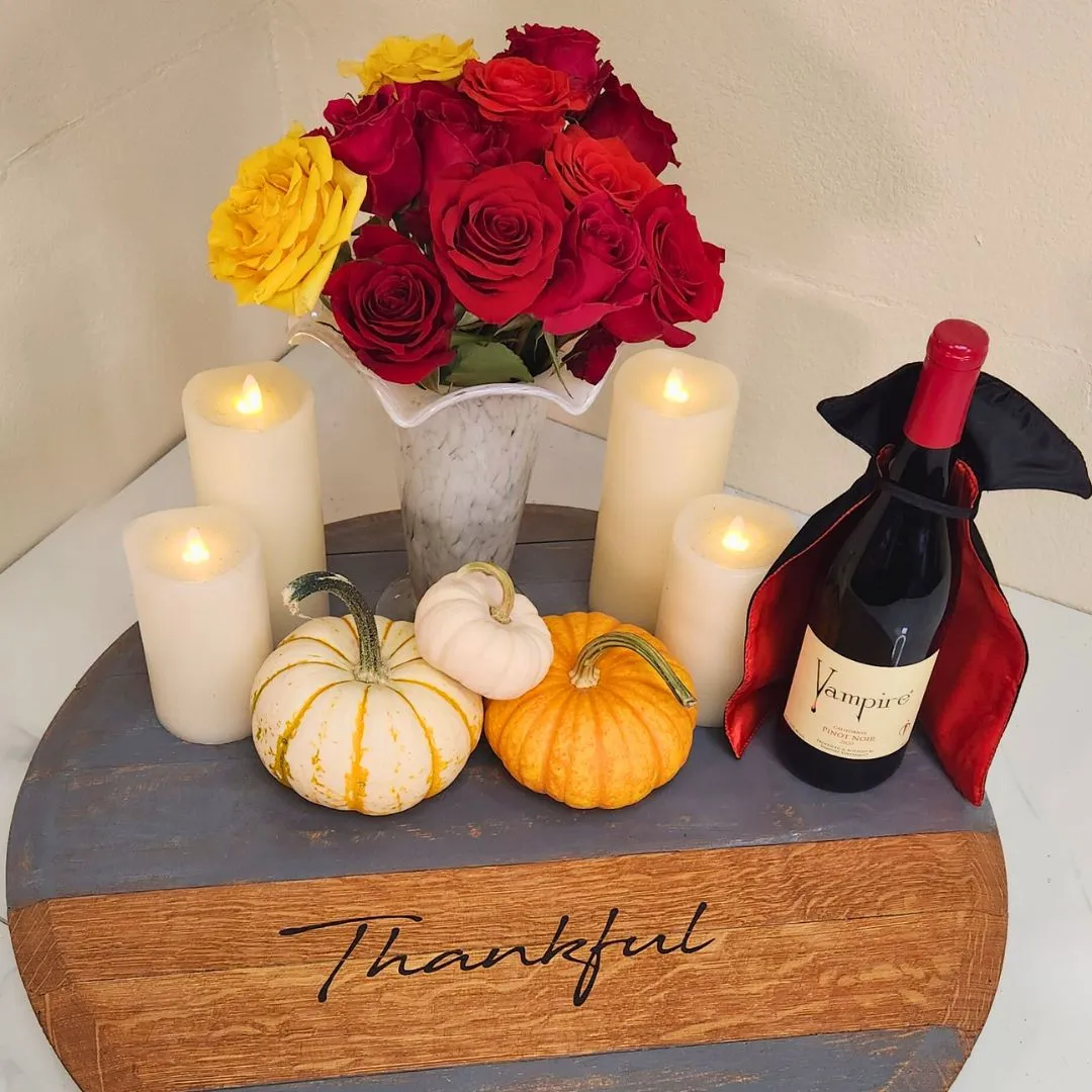 Gray Washed Barrel Head Lazy Susan