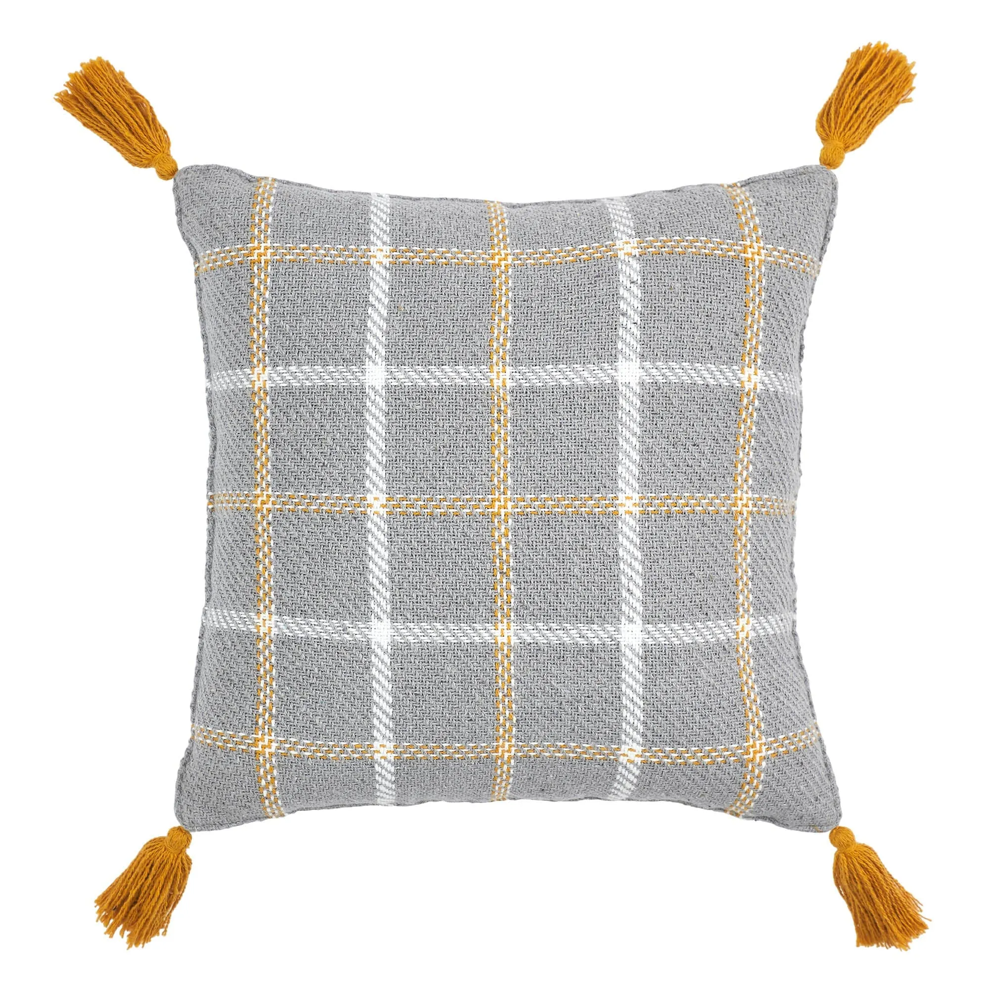 Harvest Blessings Woven Plaid Pillow 12x12"