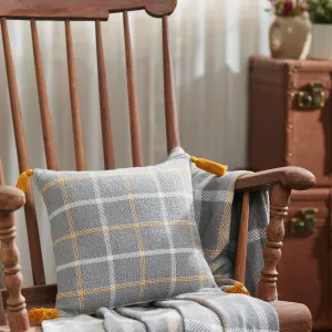 Harvest Blessings Woven Plaid Pillow 12x12"