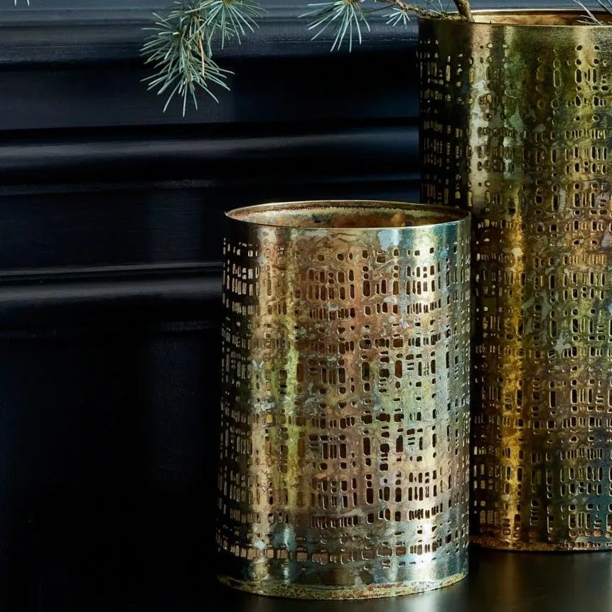 Herriard Metal Lantern - Set Of 2 - Gold