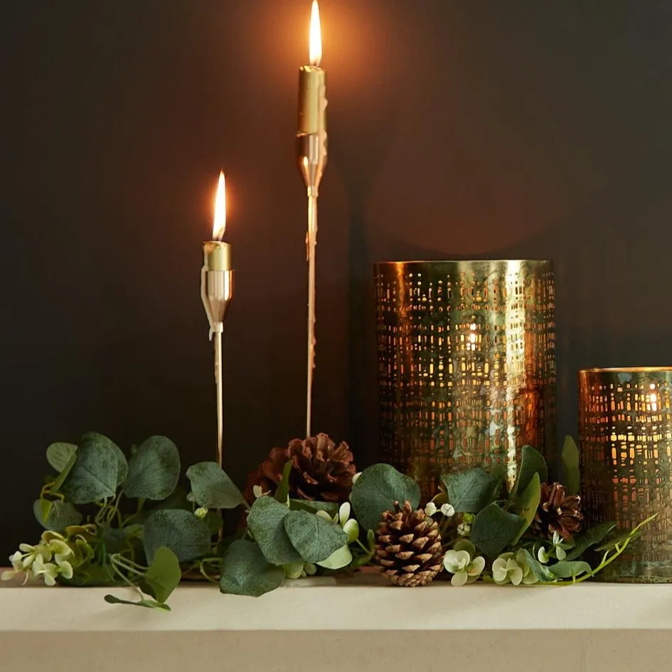 Herriard Metal Lantern - Set Of 2 - Gold