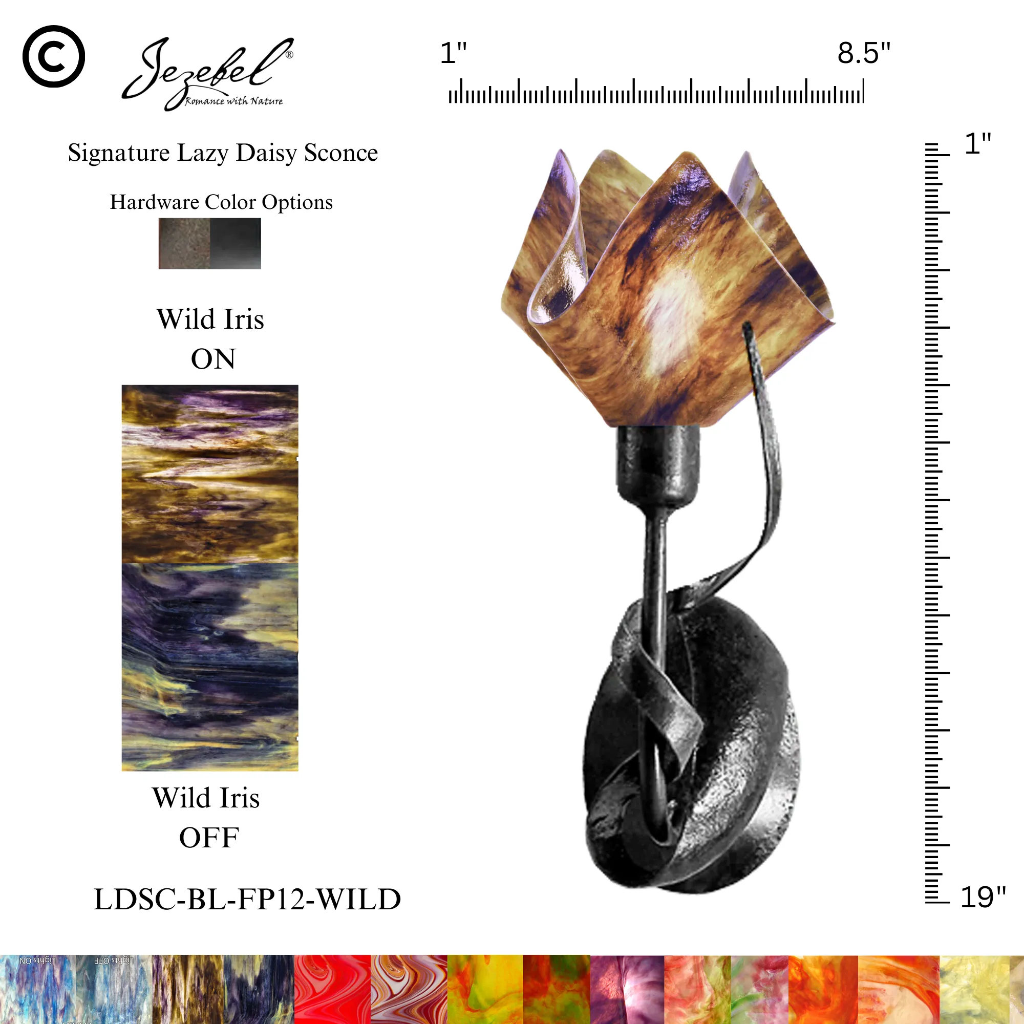 Jezebel® Lazy Daisy Sconce, Flame Style