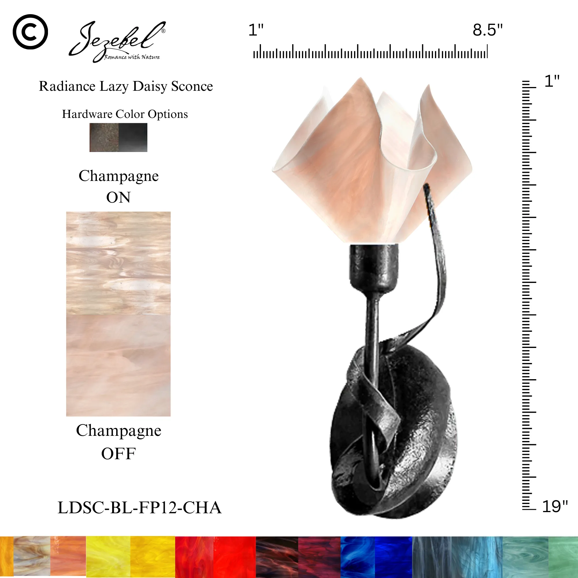 Jezebel® Lazy Daisy Sconce, Flame Style