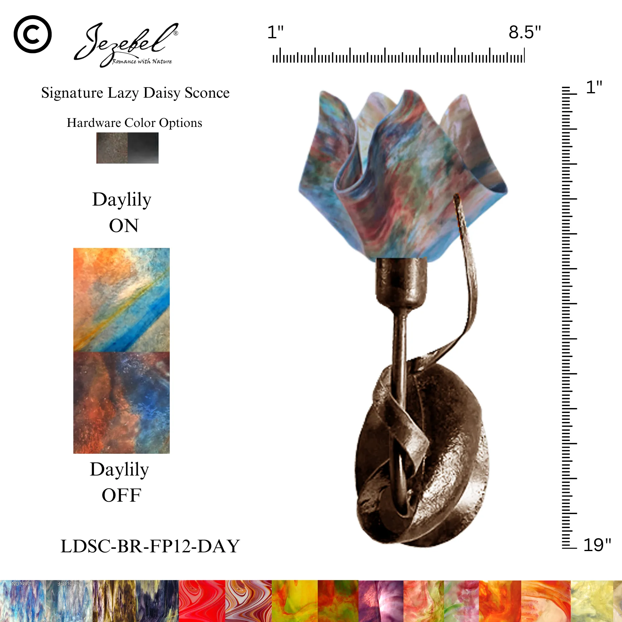 Jezebel® Lazy Daisy Sconce, Flame Style