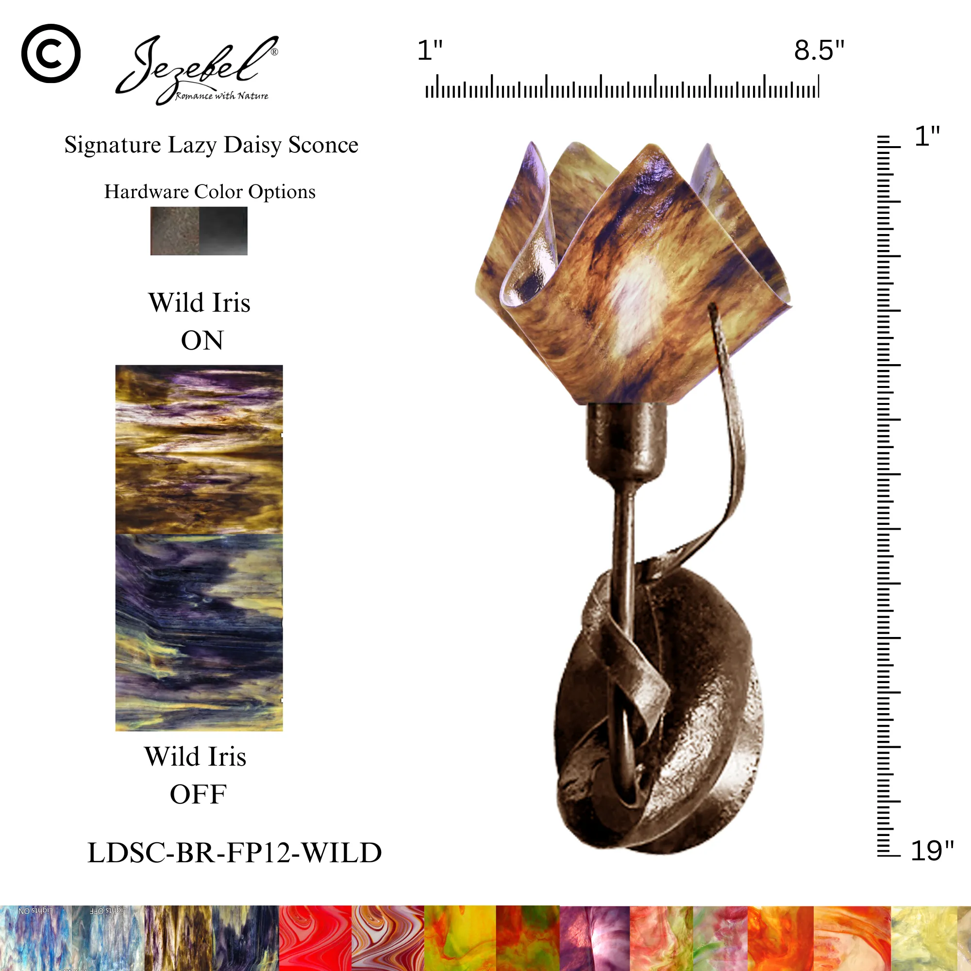 Jezebel® Lazy Daisy Sconce, Flame Style