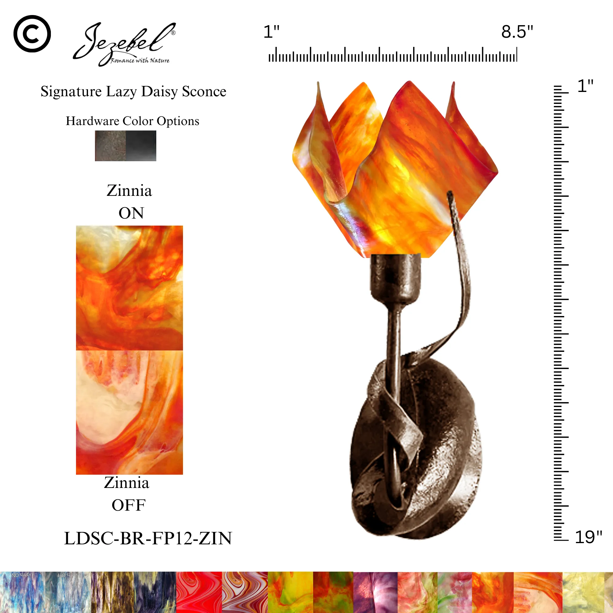 Jezebel® Lazy Daisy Sconce, Flame Style