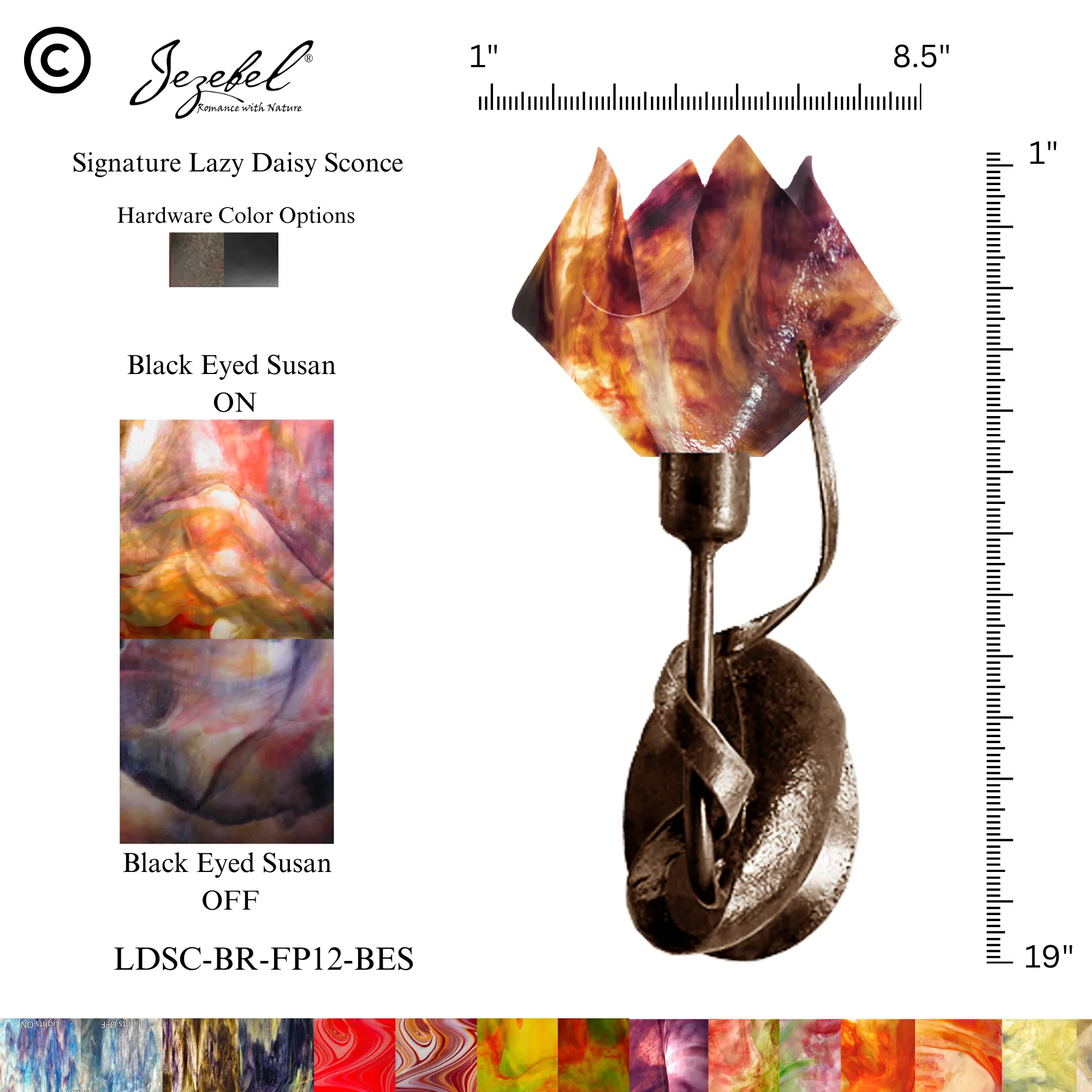 Jezebel® Lazy Daisy Sconce, Flame Style