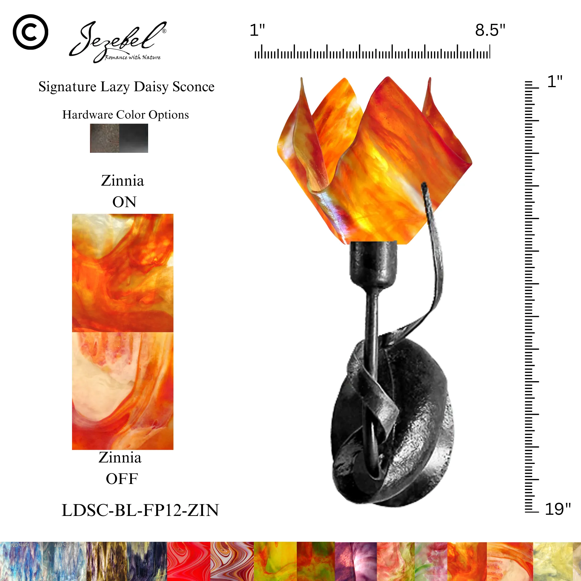 Jezebel® Lazy Daisy Sconce, Flame Style