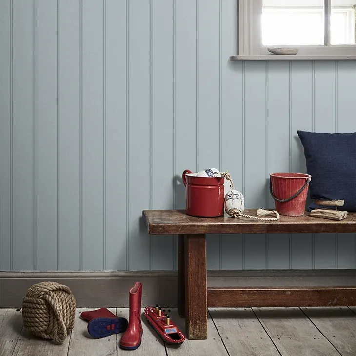Laura Ashley 122758 Chalford Wood Panelling - Seaspray Blue