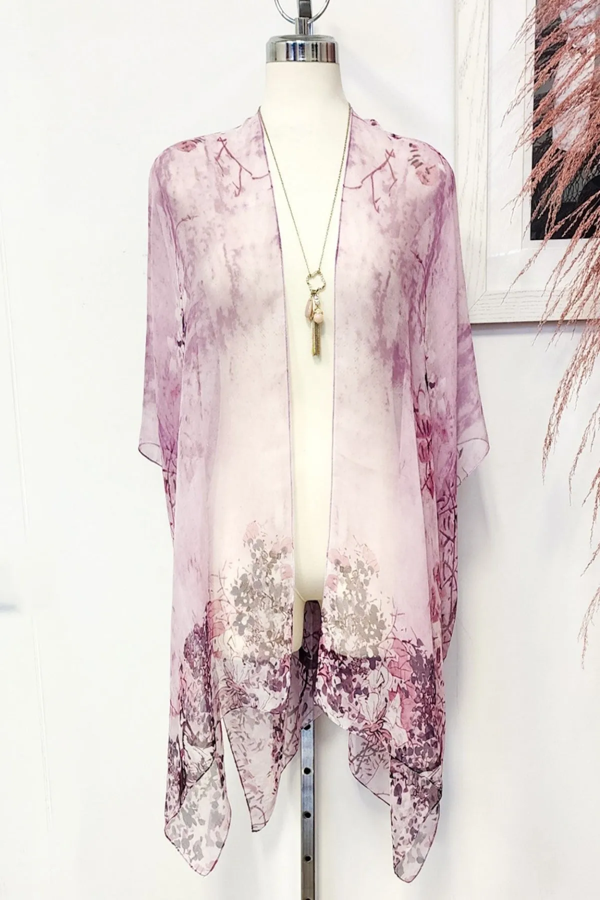 Lavender Cherry Blossom Kimono